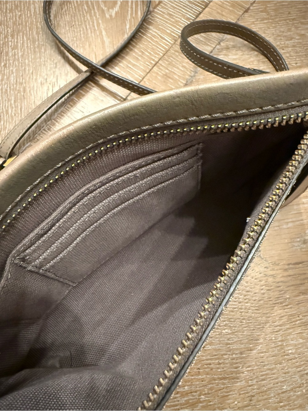 FRYE Women's Metallic Taupe Crossbody Bag - Sleek Everyday Carry - Picture 5 of 11